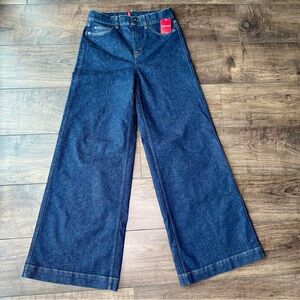 Spanx NWT Wide Leg Raw Indigo Denim Jeans - Women’s Medium - High Rise